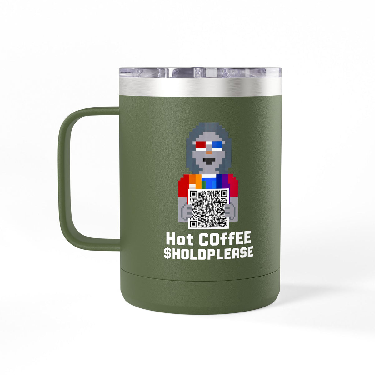 15oz Insulated Coffee Tumbler Mug — Colorful Skull Art Travel Cup