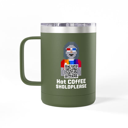 15oz Insulated Coffee Tumbler Mug — Colorful Skull Art Travel Cup