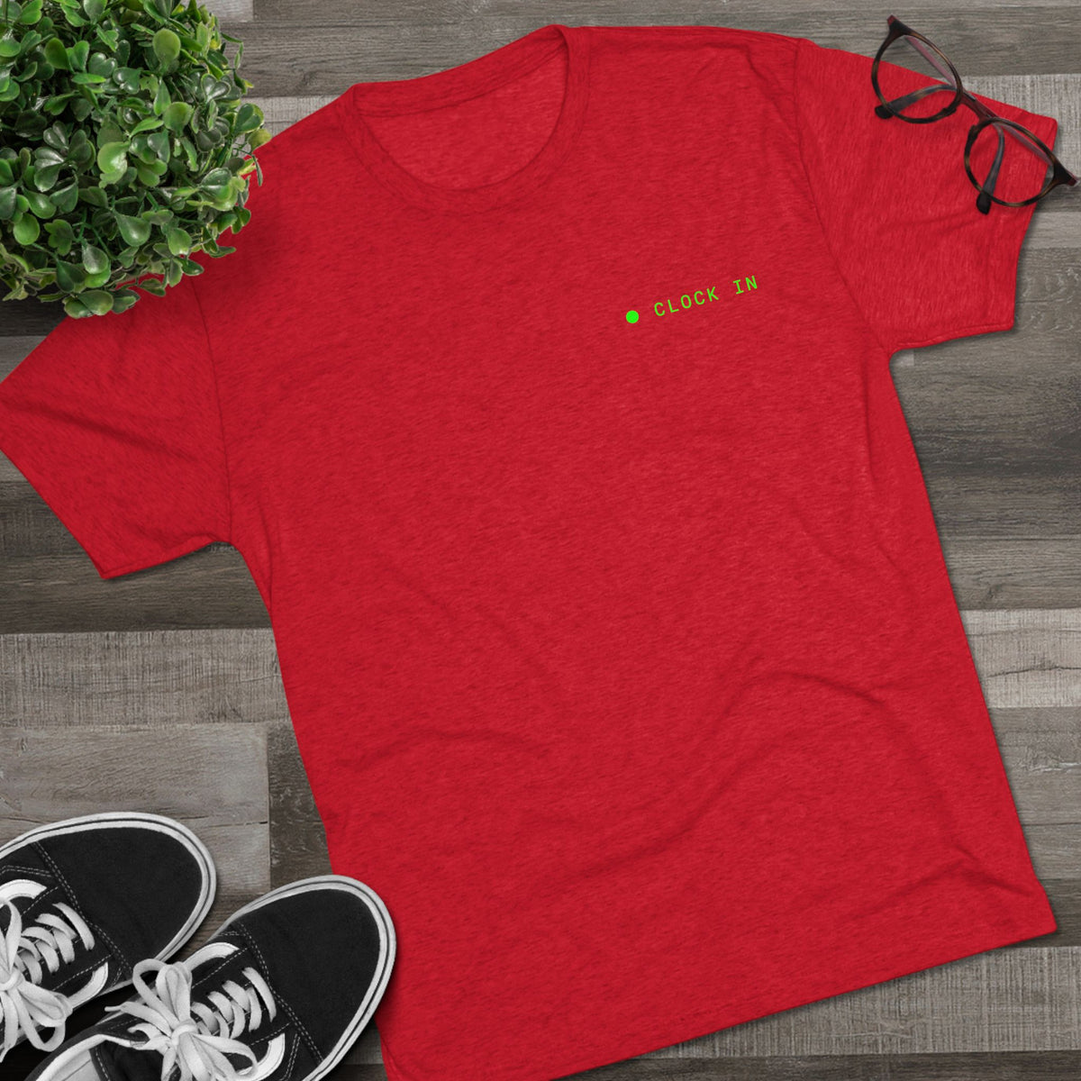 Minimal 'Hello, I'm' Green Dot Chest Tee - Casual Unisex Crew Shirt
