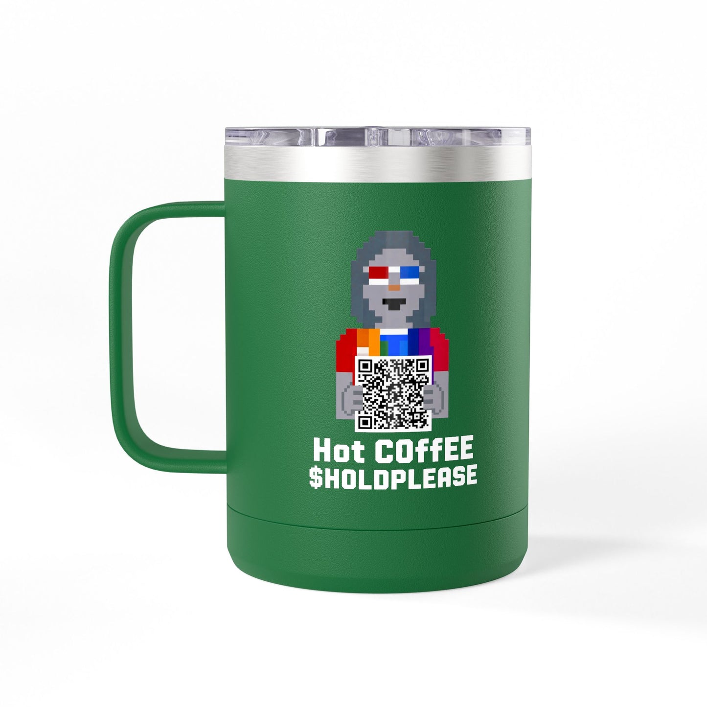15oz Insulated Coffee Tumbler Mug — Colorful Skull Art Travel Cup