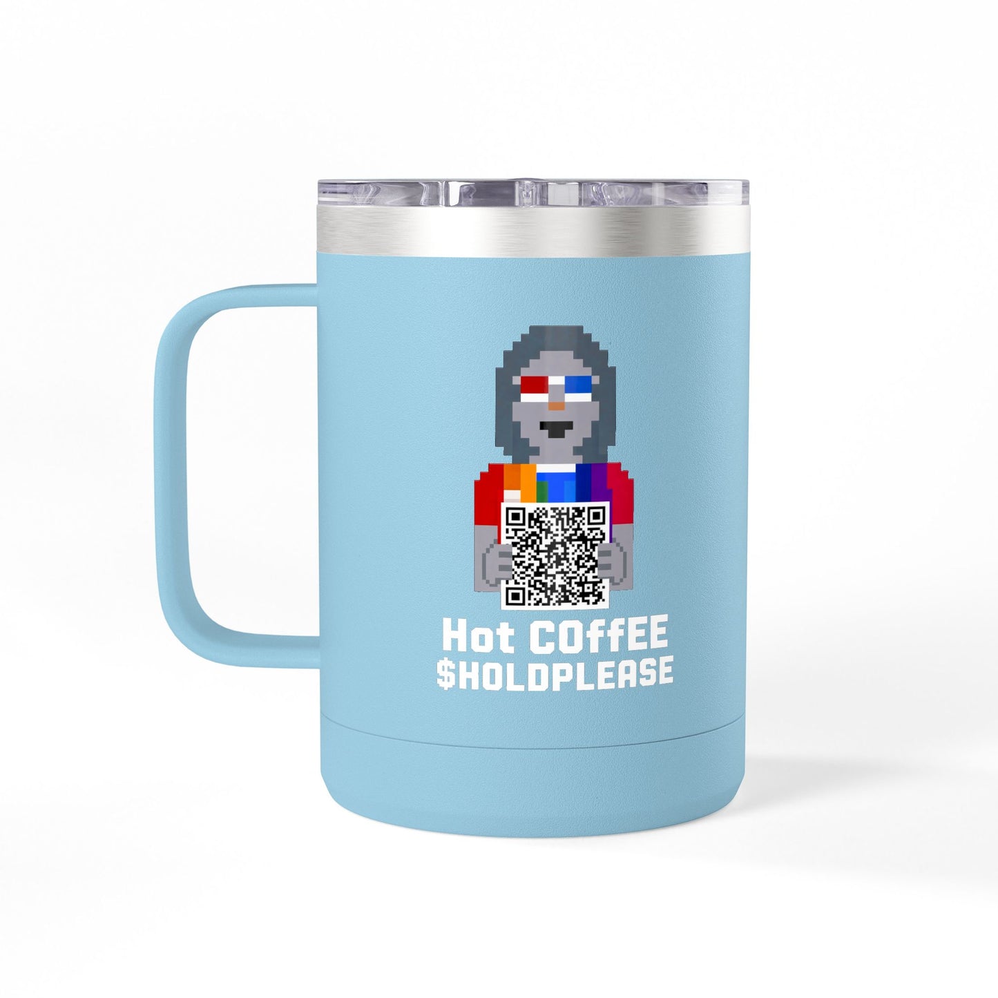15oz Insulated Coffee Tumbler Mug — Colorful Skull Art Travel Cup