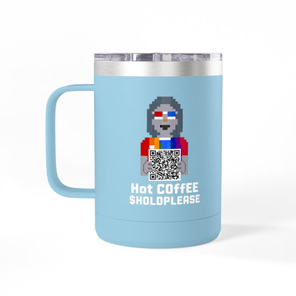 15oz Insulated Coffee Tumbler Mug — Colorful Skull Art Travel Cup