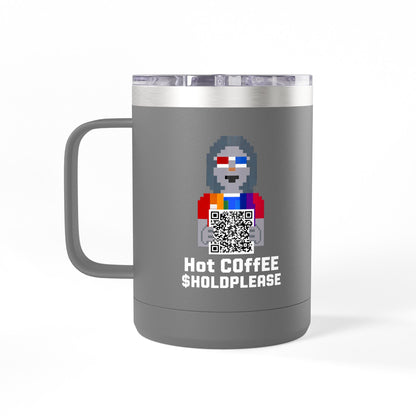 15oz Insulated Coffee Tumbler Mug — Colorful Skull Art Travel Cup
