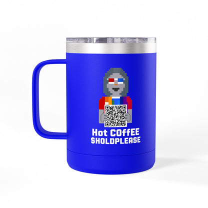 15oz Insulated Coffee Tumbler Mug — Colorful Skull Art Travel Cup