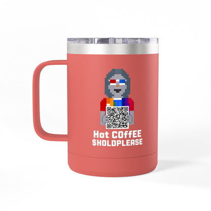 15oz Insulated Coffee Tumbler Mug — Colorful Skull Art Travel Cup
