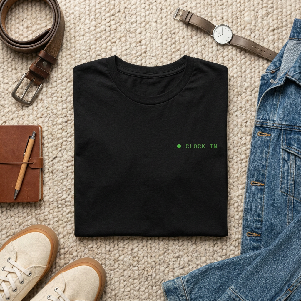 Minimal 'Hello, I'm' Green Dot Chest Tee - Casual Unisex Crew Shirt