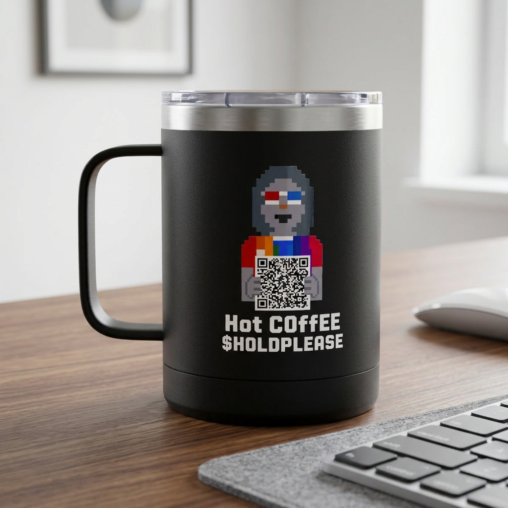 15oz Insulated Coffee Tumbler Mug — Colorful Skull Art Travel Cup