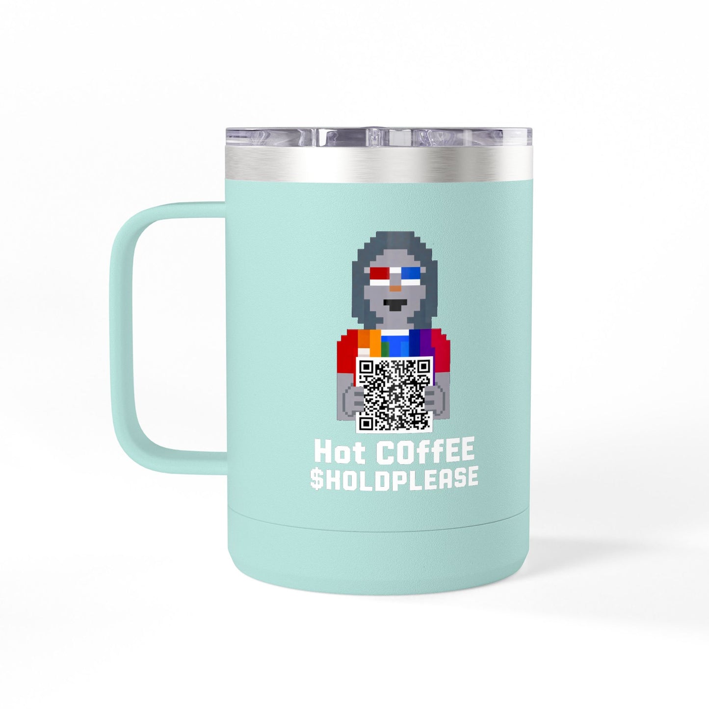 15oz Insulated Coffee Tumbler Mug — Colorful Skull Art Travel Cup