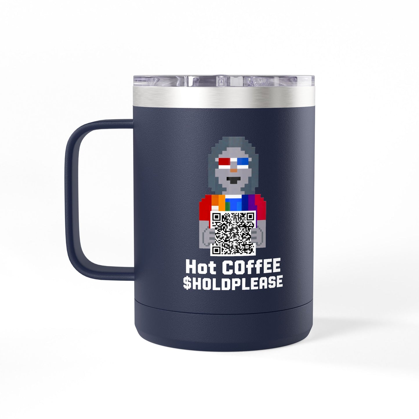 15oz Insulated Coffee Tumbler Mug — Colorful Skull Art Travel Cup
