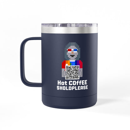 15oz Insulated Coffee Tumbler Mug — Colorful Skull Art Travel Cup