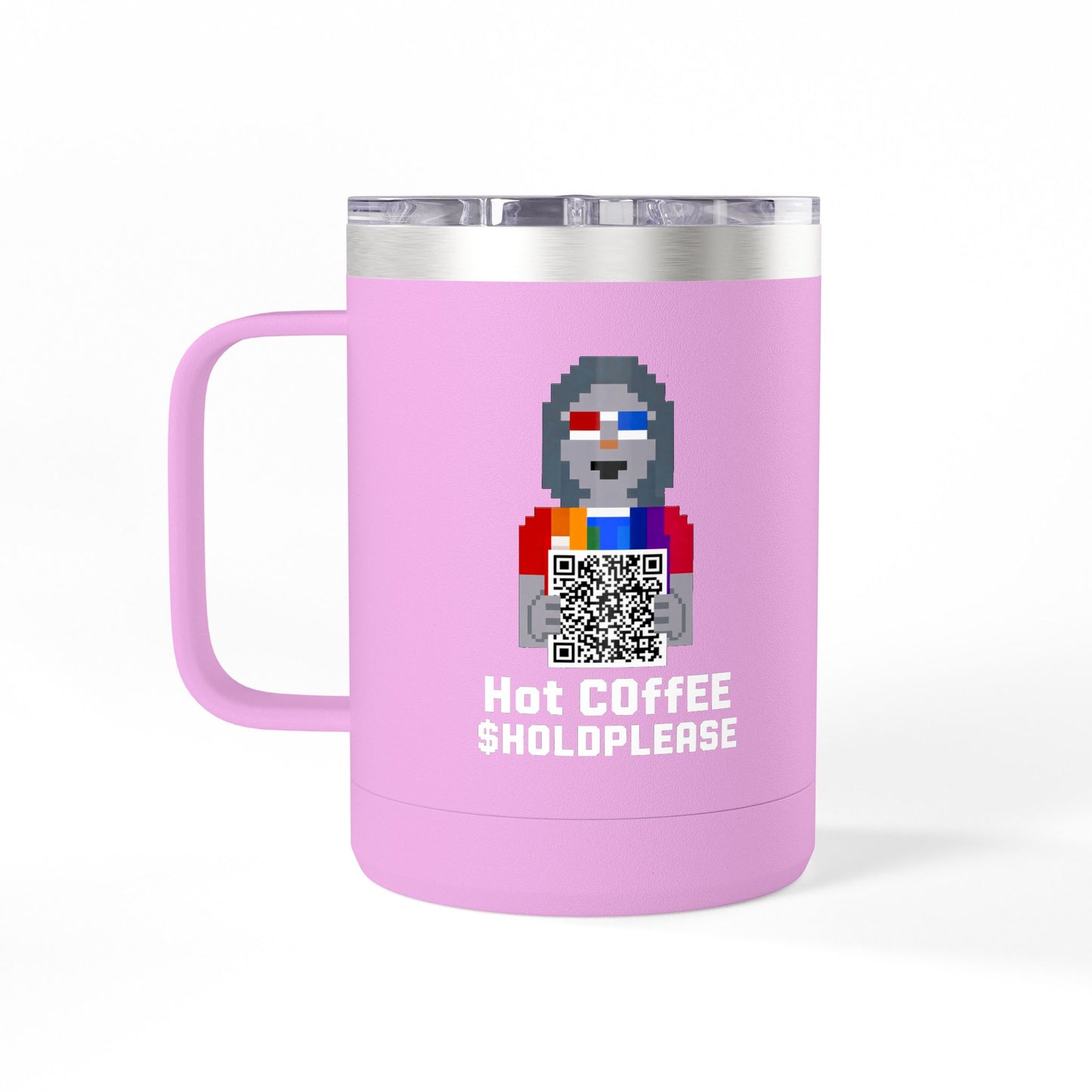15oz Insulated Coffee Tumbler Mug — Colorful Skull Art Travel Cup