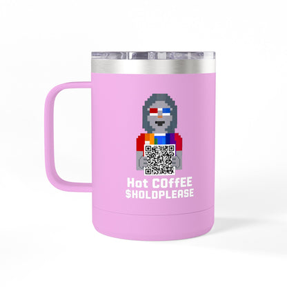 15oz Insulated Coffee Tumbler Mug — Colorful Skull Art Travel Cup