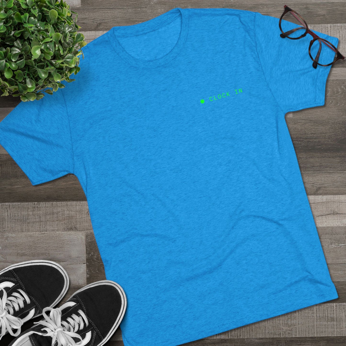 Minimal 'Hello, I'm' Green Dot Chest Tee - Casual Unisex Crew Shirt