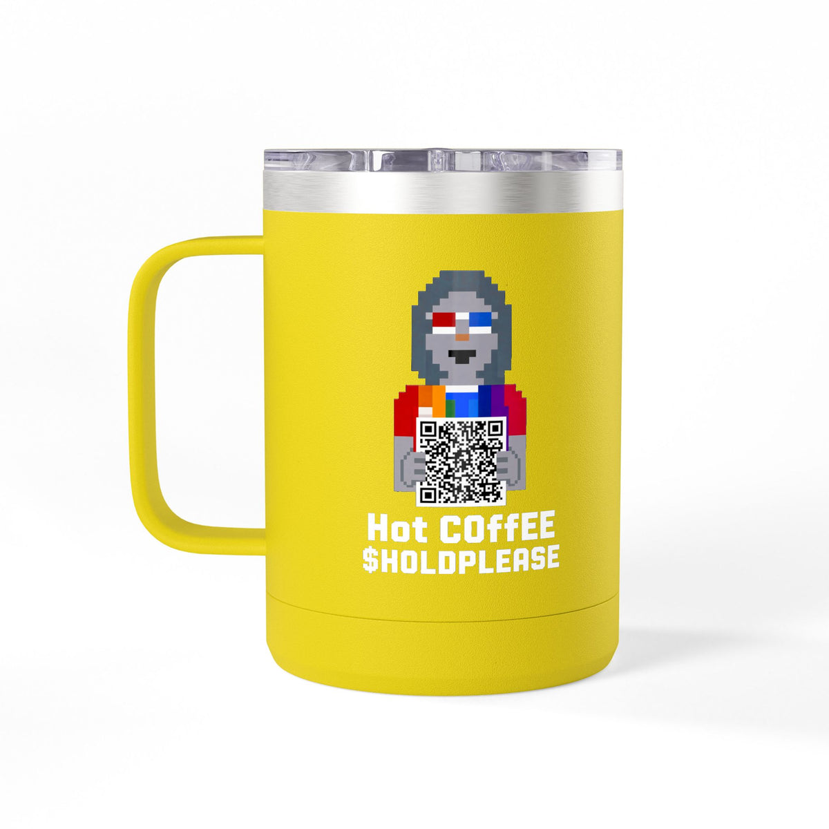15oz Insulated Coffee Tumbler Mug — Colorful Skull Art Travel Cup