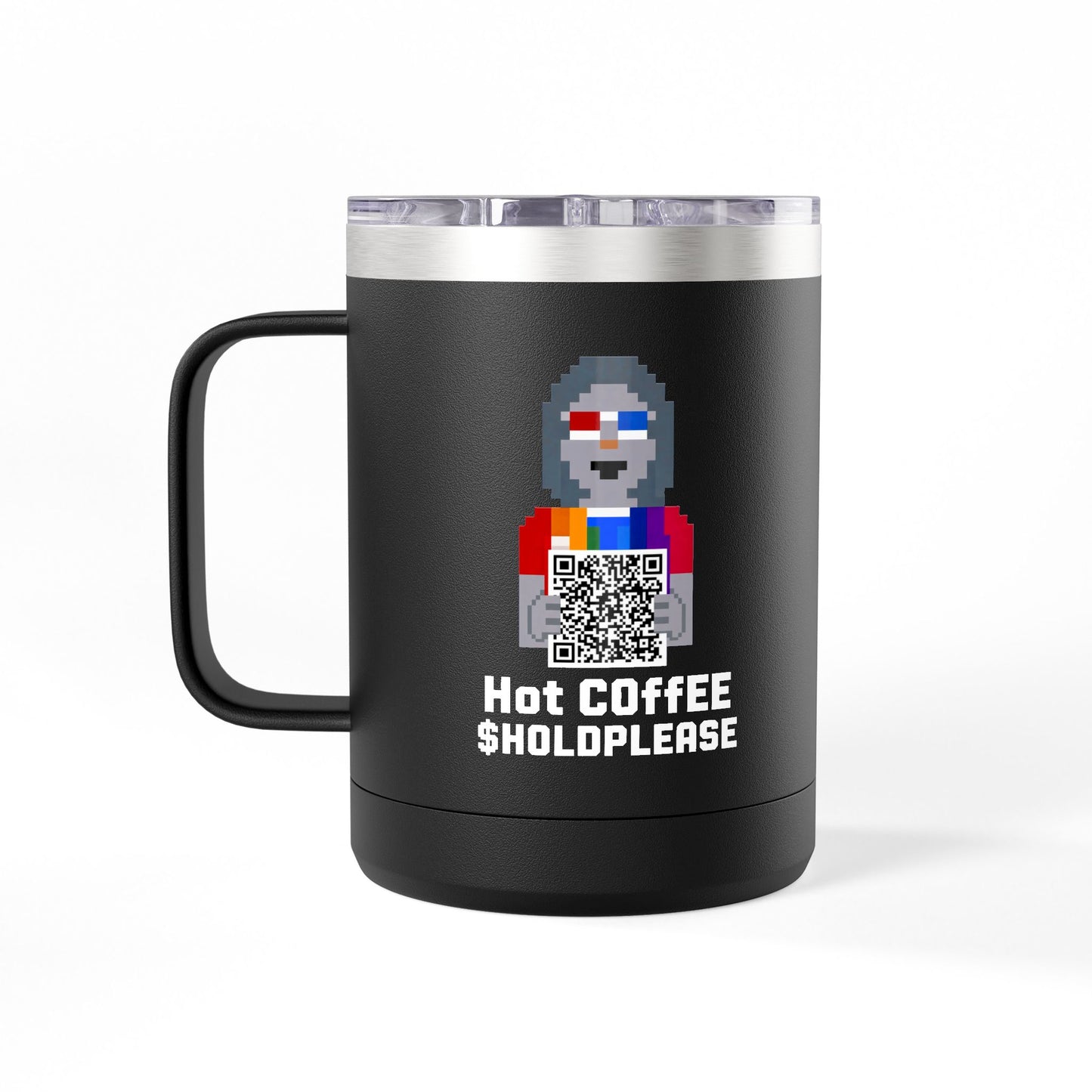 15oz Insulated Coffee Tumbler Mug — Colorful Skull Art Travel Cup