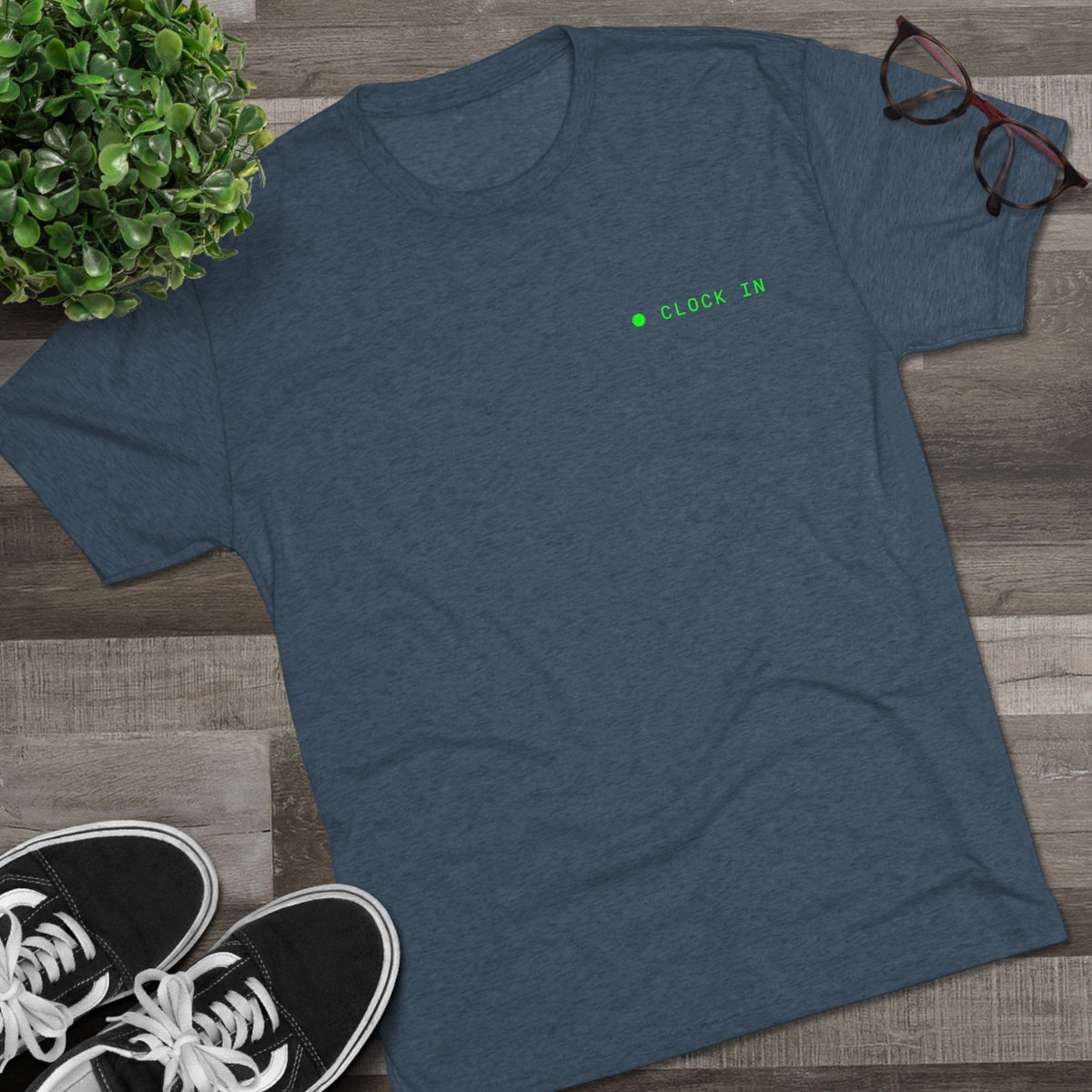 Minimal 'Hello, I'm' Green Dot Chest Tee - Casual Unisex Crew Shirt
