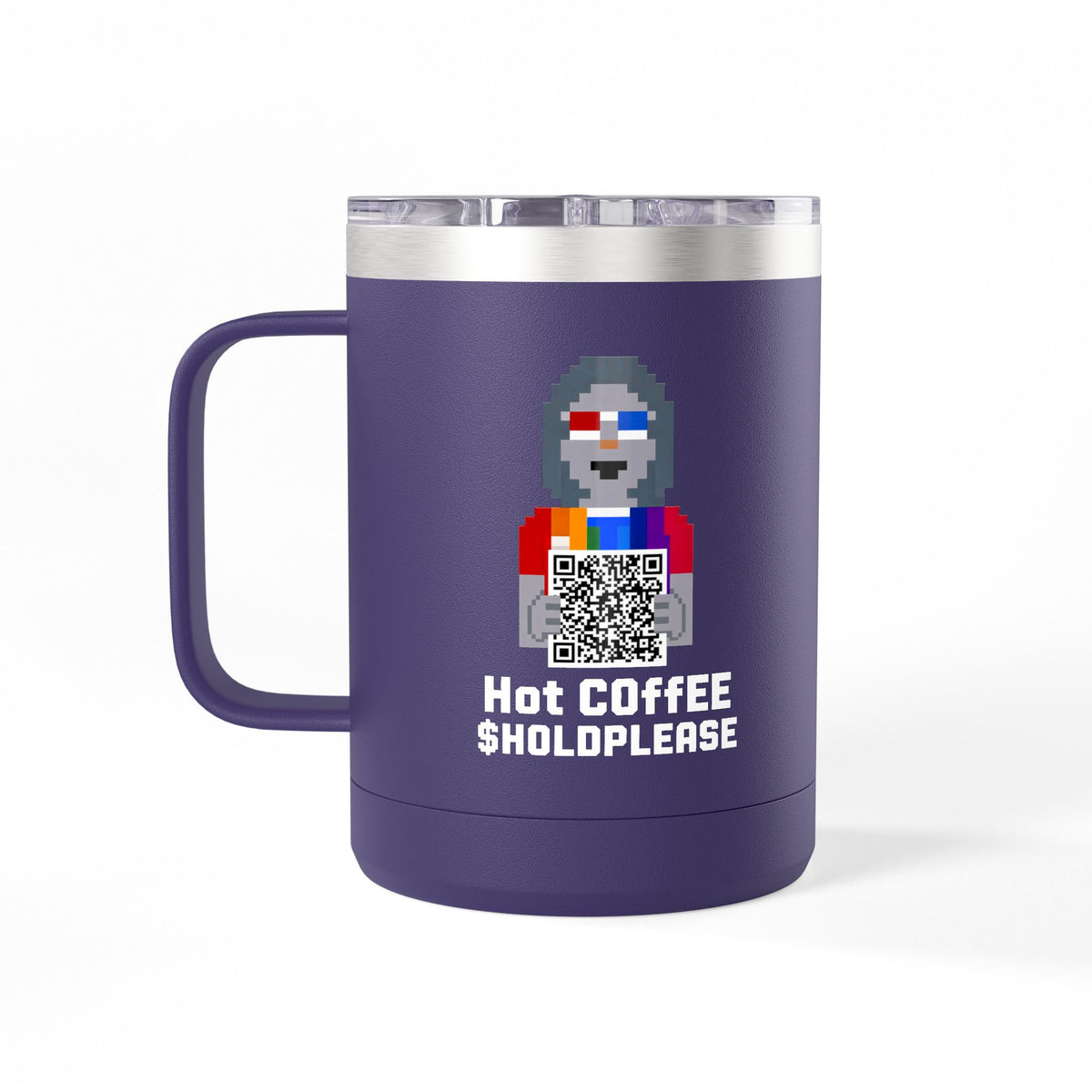 15oz Insulated Coffee Tumbler Mug — Colorful Skull Art Travel Cup