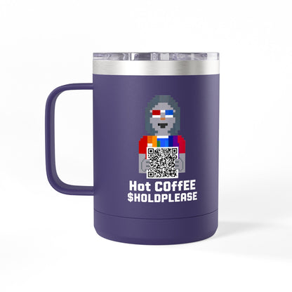 15oz Insulated Coffee Tumbler Mug — Colorful Skull Art Travel Cup