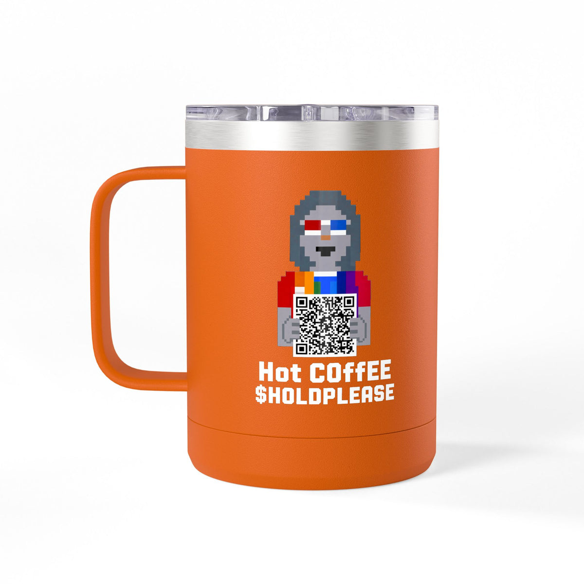 15oz Insulated Coffee Tumbler Mug — Colorful Skull Art Travel Cup
